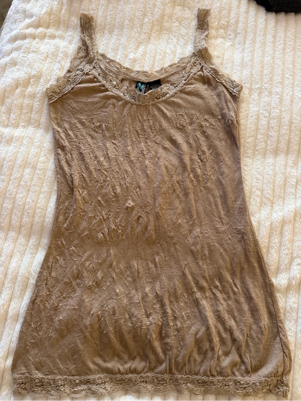 Weavers Taupe Lace-Trim Camisole